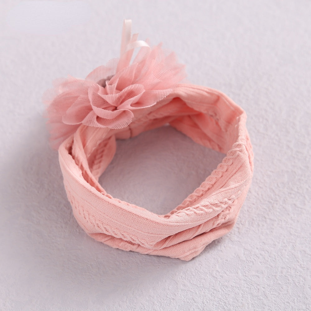 Wholesale Nylon Mesh Tassel Sunflower Baby Headband
